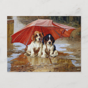 Warten Sie, bis die Wolken vorbeiziehen W.H. Trood Postkarte
