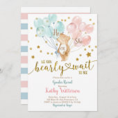 Warten Sie, bis er oder sie Geschlecht zeigen Baby Einladung (Vorne/Hinten)