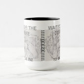 Warten Sie, dass der Kaffee herein Tasse tritt (Zentrum)