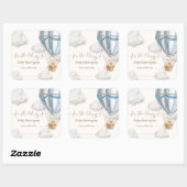 Warten Sie den Teddy-Bär auf das Library-Buchzeich Quadratischer Aufkleber (Blatt)