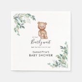 Warten Sie Eucalyptus Script Baby Shooting Paper Serviette (Vorderseite)