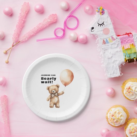 Warten Sie geschlechtsneutral mit minimaler Babydu Pappteller (Party)