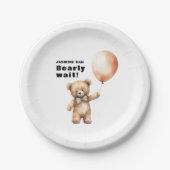 Warten Sie geschlechtsneutral mit minimaler Babydu Pappteller (Vorderseite)