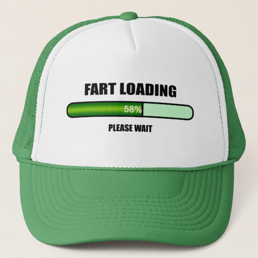 Warten Sie jetzt Furz laden Truckerkappe (Vorderseite)