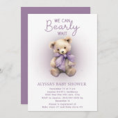Warten Sie Lila Lavendel Baby Dusche. Einladung (Vorne/Hinten)