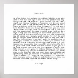 Warten Sie nicht auf Live Now Zitat von A. W. Doys Poster