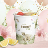 Warten Sie Niedlich Bear Watercolor Babydusche Pappbecher