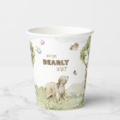 Warten Sie Niedlich Bear Watercolor Babydusche Pappbecher (Rückseite)