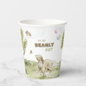 Warten Sie Niedlich Bear Watercolor Babydusche Pappbecher (Vorderseite)