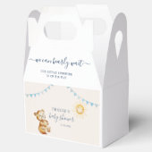 Warten Sie Niedlich Bear Watercolor Boys Babydusch Geschenkschachtel (Geöffnet)