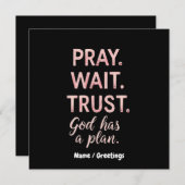 Warten Sie Vertrauen - Gott hat einen Plan Inspira Einladung (Vorne/Hinten)