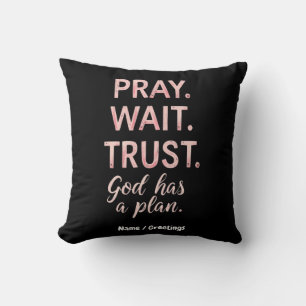 Warten Sie Vertrauen - Gott hat einen Plan Inspira Kissen
