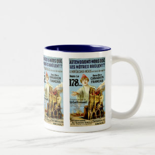 Warten wir darauf, dass die Unseren brennen Zweifarbige Tasse