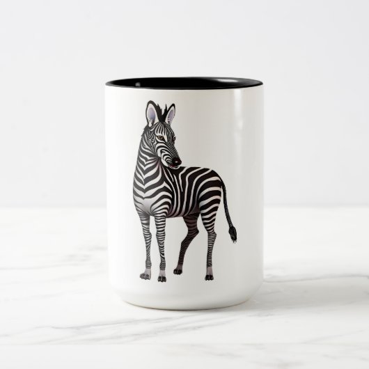 Warten ZebraMug Zweifarbige Tasse (Mittel)