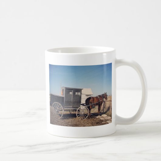 Wartend Pferd und Buggy Kaffeetasse (Rechts)