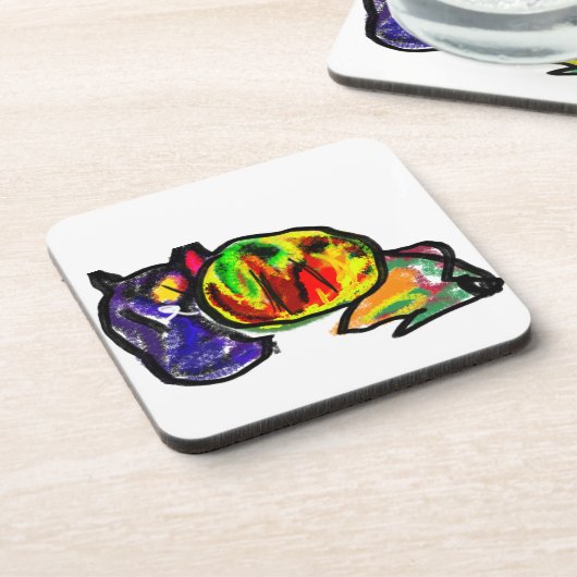 Wartend Schwarzer Herbst Getränkeuntersetzer (Linke Seite)