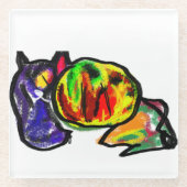 Wartend Schwarzer Herbst Glasuntersetzer (Vorderseite)