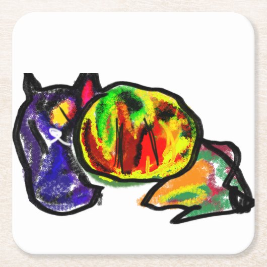 Wartend Schwarzer Herbst Rechteckiger Pappuntersetzer (Vorderseite)