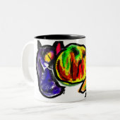 Wartend Schwarzer Herbst Zweifarbige Tasse (Vorderseite Links)