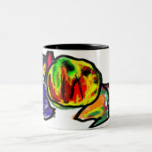 Wartend Schwarzer Herbst Zweifarbige Tasse (Mittel)