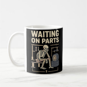 Wartender Mechaniker-Skelett Automobiltechnik Kaffeetasse