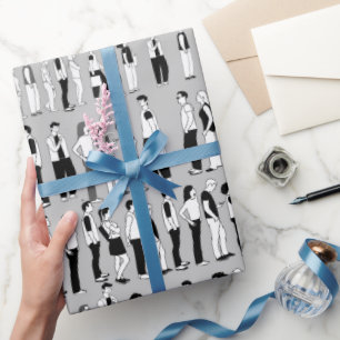 Warteschlange, mehr Warteschlange Geschenkpapier