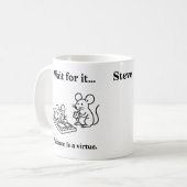 Wartet darauf Mäuse Kaffeetasse (Vorderseite Links)