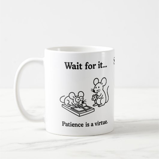 Wartet darauf Mäuse Kaffeetasse (Links)
