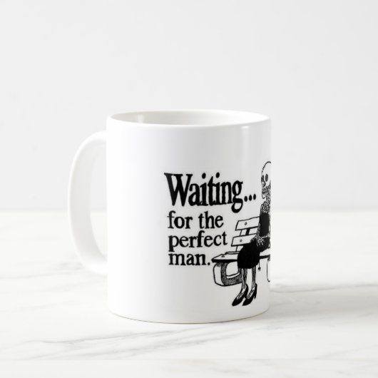 Wartete die perfekte Mann-Tasse Kaffeetasse (Vorderseite Links)