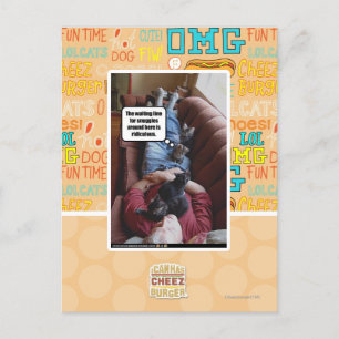 Wartete Linie für Snuggles Postkarte