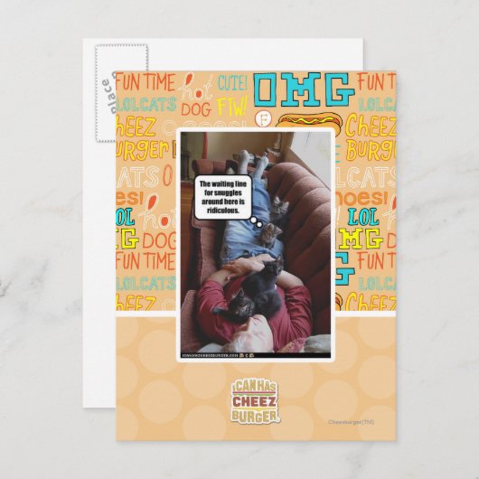 Wartete Linie für Snuggles Postkarte (Vorne/Hinten)