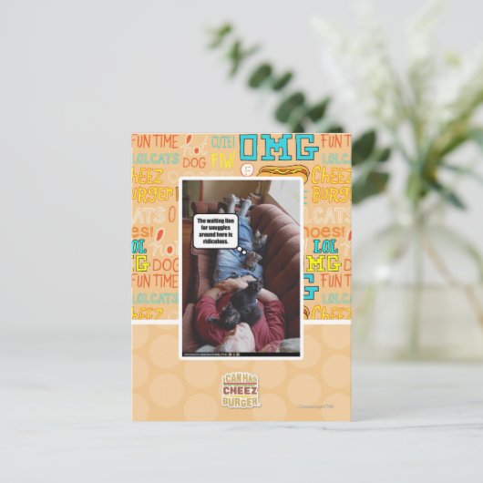 Wartete Linie für Snuggles Postkarte (Stehend Vorderseite)