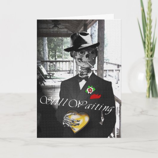 Wartete noch w/Background Bild Feiertagskarte (Vorderseite)