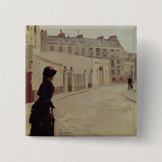 Wartete, Rue de Chateaubriand, Paris Button (Vorderseite)