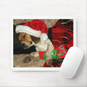 Wartete Sankt-WeihnachtsBeagle-Hundmousepad Mousepad (Mit Mouse)