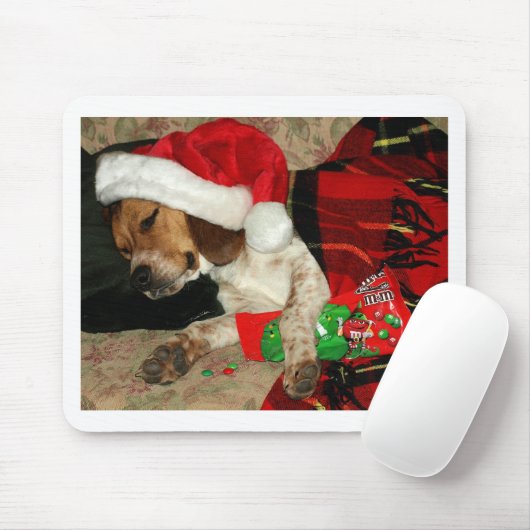 Wartete Sankt-WeihnachtsBeagle-Hundmousepad Mousepad (Mit Mouse)