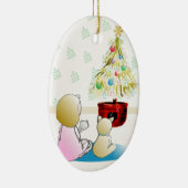 Wartete Sankt-Weihnachtsverzierung Keramikornament (Rechts)