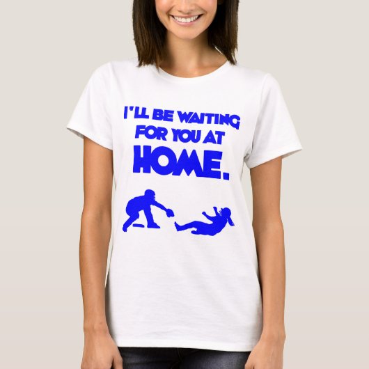 Wartete Sie, blau T-Shirt (Vorderseite)
