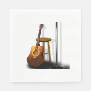 Wartete Zugaben-Gitarren-Schemel und Mike Serviette