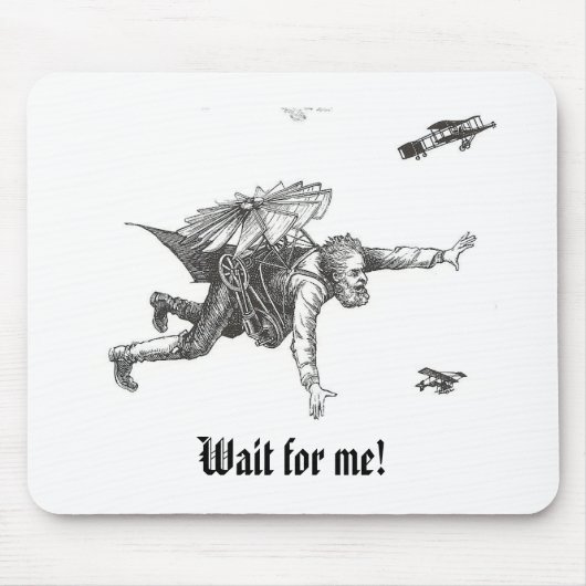 Wartezeit: Fliegen-Mann Mousepad (Vorne)