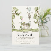 Wartezeit Herzerkrankung & Sehen Sie Mädchen Baby Einladung (Stehend Vorderseite)