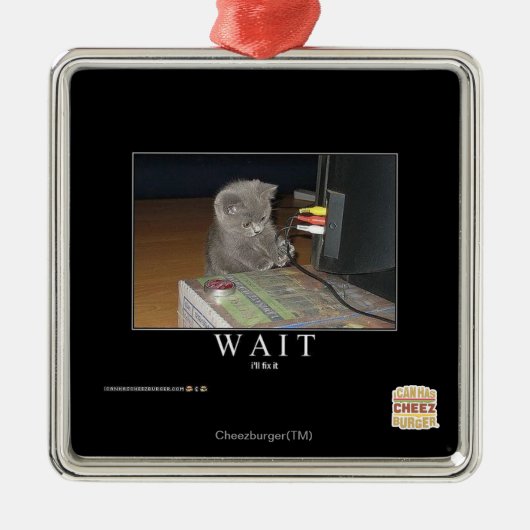 Wartezeit Silbernes Ornament (Vorne)