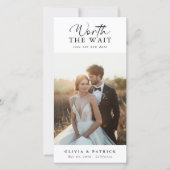 Wartezeit wert Hochzeit-Bookmark Foto Save The Date (Vorderseite)