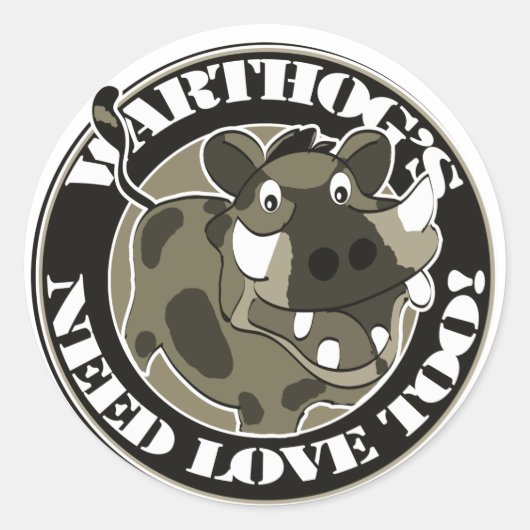 Warthog-Liebe Runder Aufkleber (Vorderseite)