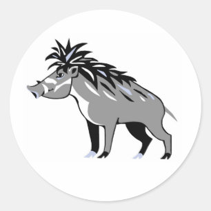 Warthog - Warmes PIG - gefährdete Tierart - Natur Runder Aufkleber