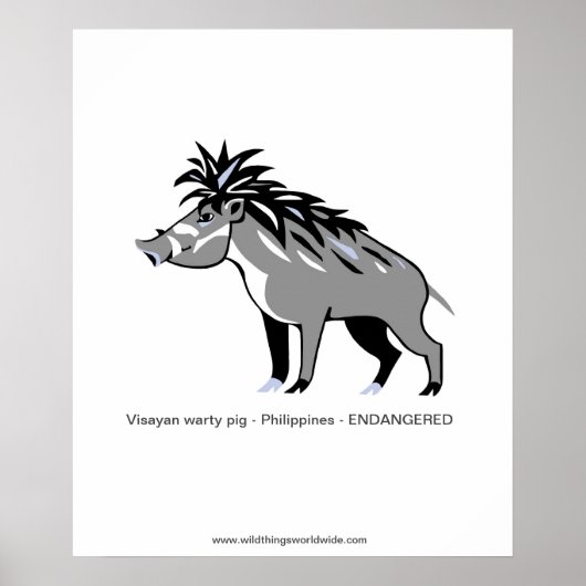 Warthog - Warty PIG - gefährdete Tiere - wild lebe Poster (Vorne)