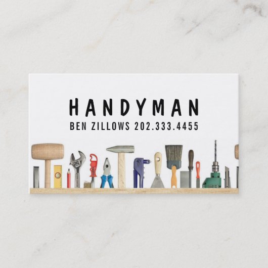 Wartung, Bau, Handyman-Visitenkarte Visitenkarte (Vorderseite)