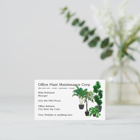 Wartung von Office-Pflanze Visitenkarte (Stehend Vorderseite)