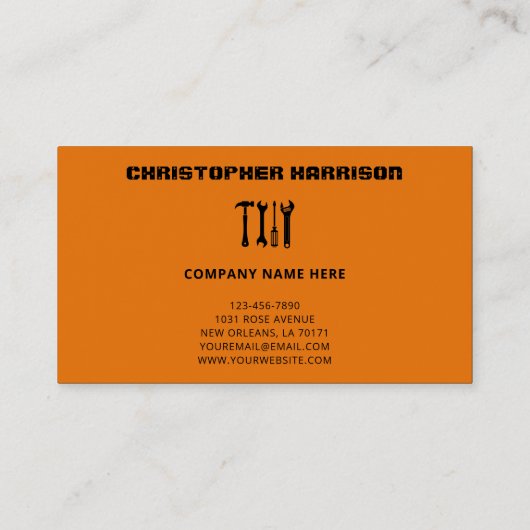 Wartungs-Service für Berufliche Reparaturen Visitenkarte (Rückseite)