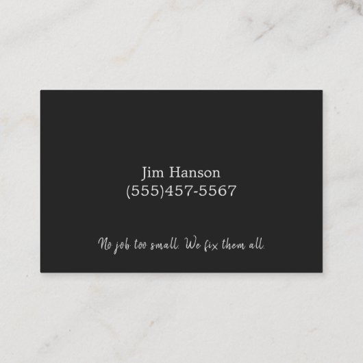 Wartungsservice für Handyman-Stahlplatten Visitenkarte (Rückseite)